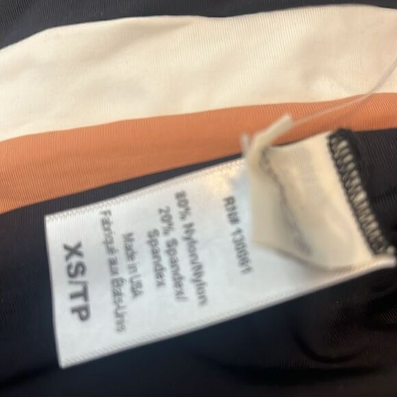 NWT L*space Rebel Stripe Bikini Top in Black, Cream & Chestnut XS - Picture 7 of 7